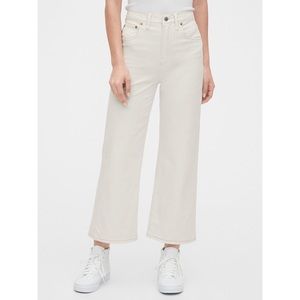 GAP High-Rise Wide-Leg Crop Jeans, Ecru White